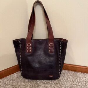 Bed Stu STEVIE Leather Tote Black Teak Rustic, Very Good Preowned Condition